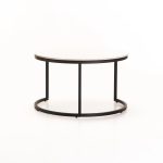 Gio Set Of 2 Stone Top Coffee Table - Black Leg - Image 4