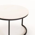 Gio Set Of 2 Stone Top Coffee Table - Black Leg - Image 6