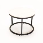 Gio Set Of 2 Stone Top Coffee Table - Black Leg - Image 5