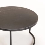 Gio Set Of 2 Stone Top Coffee Table - Black Leg - Image 12