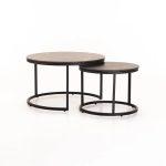 Gio Set Of 2 Stone Top Coffee Table - Black Leg - Image 7