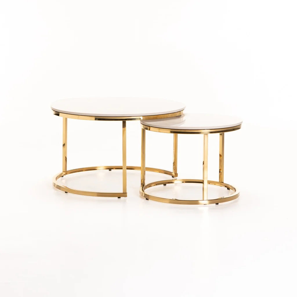 decofurn-furniture-gio-set-of-2-stone-top-coffee-table-gold-leg-500 Gio Set Of 2 Stone Top Coffee Table - Gold Leg - Image 1