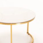 Gio Set Of 2 Stone Top Coffee Table - Gold Leg - Image 6