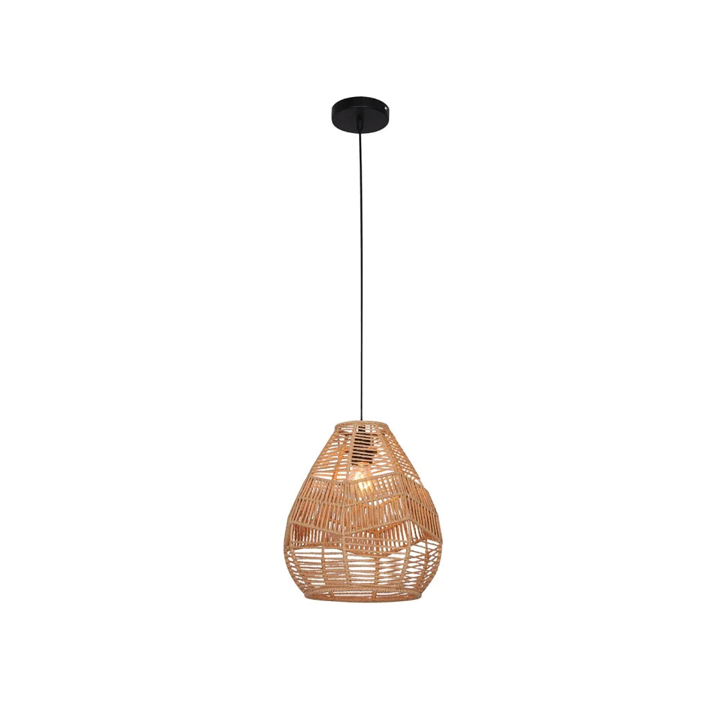 decofurn-furniture-hanging-light-brown-linen-rope-pendant-732 Hanging Light-Brown Linen Rope Pendant - Image 1