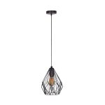 Hanging Light-Metal Wire Pendant-Black