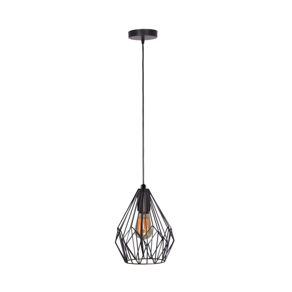 decofurn-furniture-hanging-light-metal-wire-pendant-black-501 Hanging Light-Metal Wire Pendant-Black - Image 1