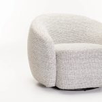 Indigo Fabric Swivel Chair - Light Grey - Image 5
