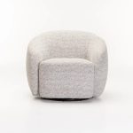 Indigo Fabric Swivel Chair - Light Grey - Image 2