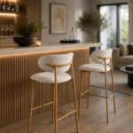 Isla Fabric Barstool Natural Leg - Image 2