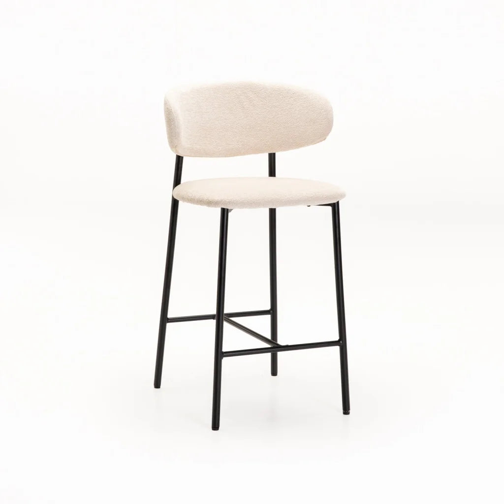 decofurn-furniture-isla-fabric-kitchen-stool-cream-colored-upholstered-bar-514 Isla Fabric Kitchen Stool - Image 1