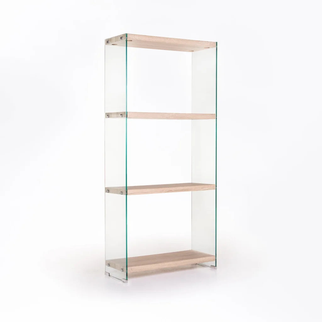 decofurn-furniture-ivy-10mm-tempered-glass-bookcase-825 Ivy 10Mm Tempered Glass Bookcase - Image 1
