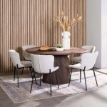Jaya 150Cm Round Solid Wood Dining Table-Dark Brown - Image 2