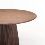 Jaya 150Cm Round Solid Wood Dining Table-Dark Brown - Image 3