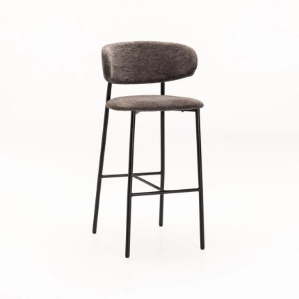 Josie Fabric Barstool-Black Leg