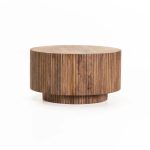 Kavi 70Cm Round Solid Wood Coffee Table