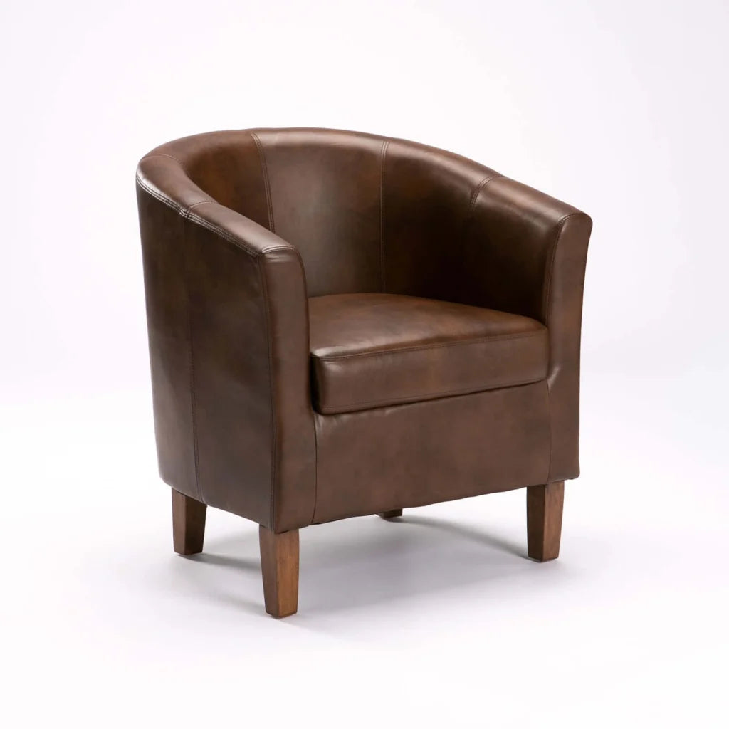 decofurn-furniture-kelly-leather-touch-tub-armchair-756 Kelly Leather Touch Tub Armchair - Image 1