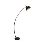 Floor Lamp Black Metal Arc 173Cm H