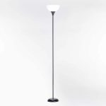Floor Lamp Black Metal White Acrylic Shade 180Cm H