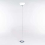 Floor Lamp Grey Metal White Acrylic Shade 180Cm H