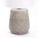 Table Lamp Crossed Base Cream Fabric Shade - Image 3