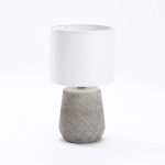 Table Lamp Crossed Base Cream Fabric Shade