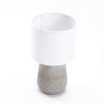 Table Lamp Crossed Base Cream Fabric Shade - Image 2