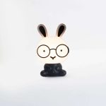 Table Lamp Junior Black & White Rabbit W/Glasses - Image 2