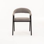 Lee Fabric Dining Chair Grey/Black Leg - Image 2