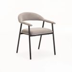 Lee Fabric Dining Chair Grey/Black Leg