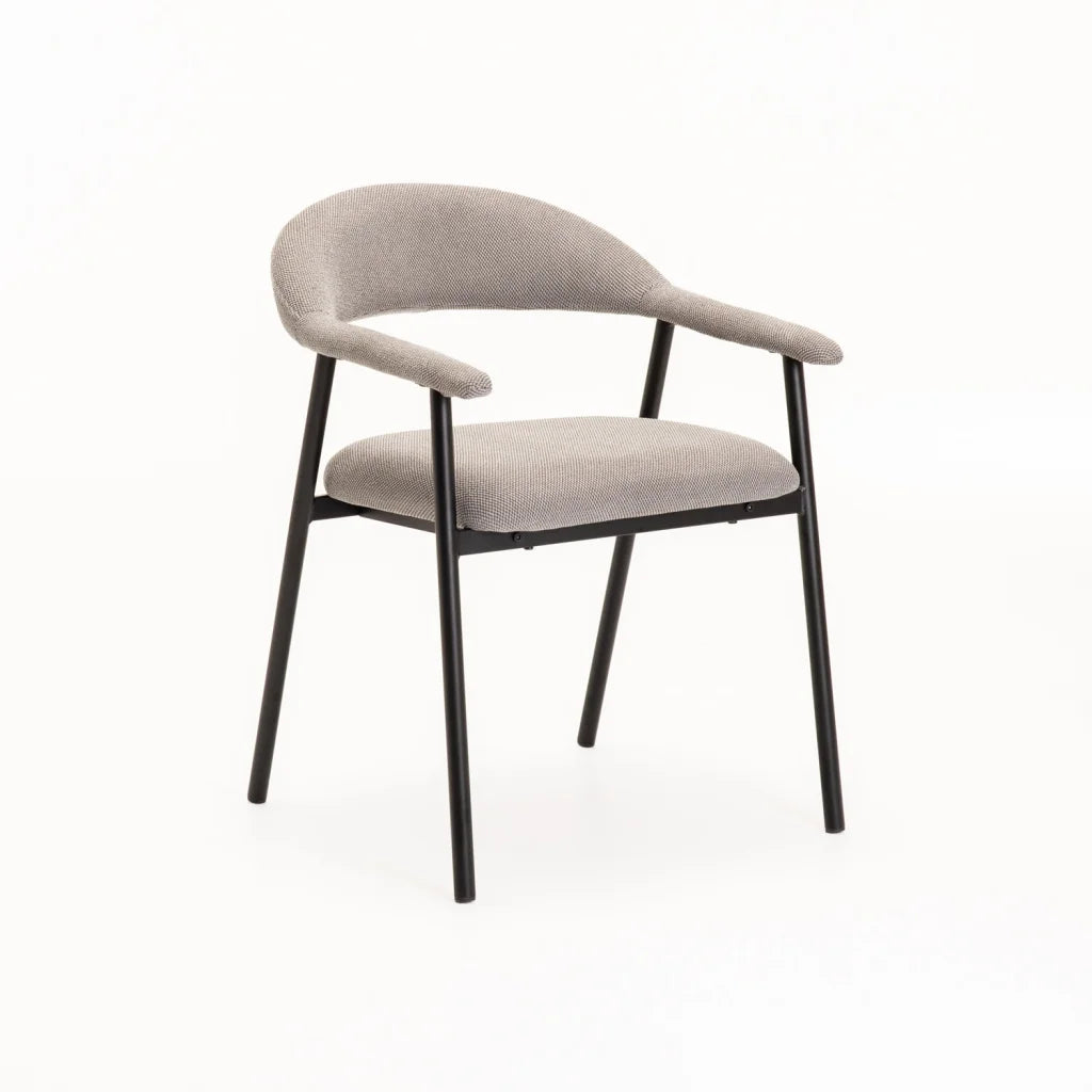 decofurn-furniture-lee-fabric-dining-chair-grey-black-leg-461 Lee Fabric Dining Chair Grey/Black Leg - Image 1