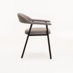 Lee Fabric Dining Chair Grey/Black Leg - Image 3