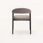 Lee Fabric Dining Chair Grey/Black Leg - Image 4