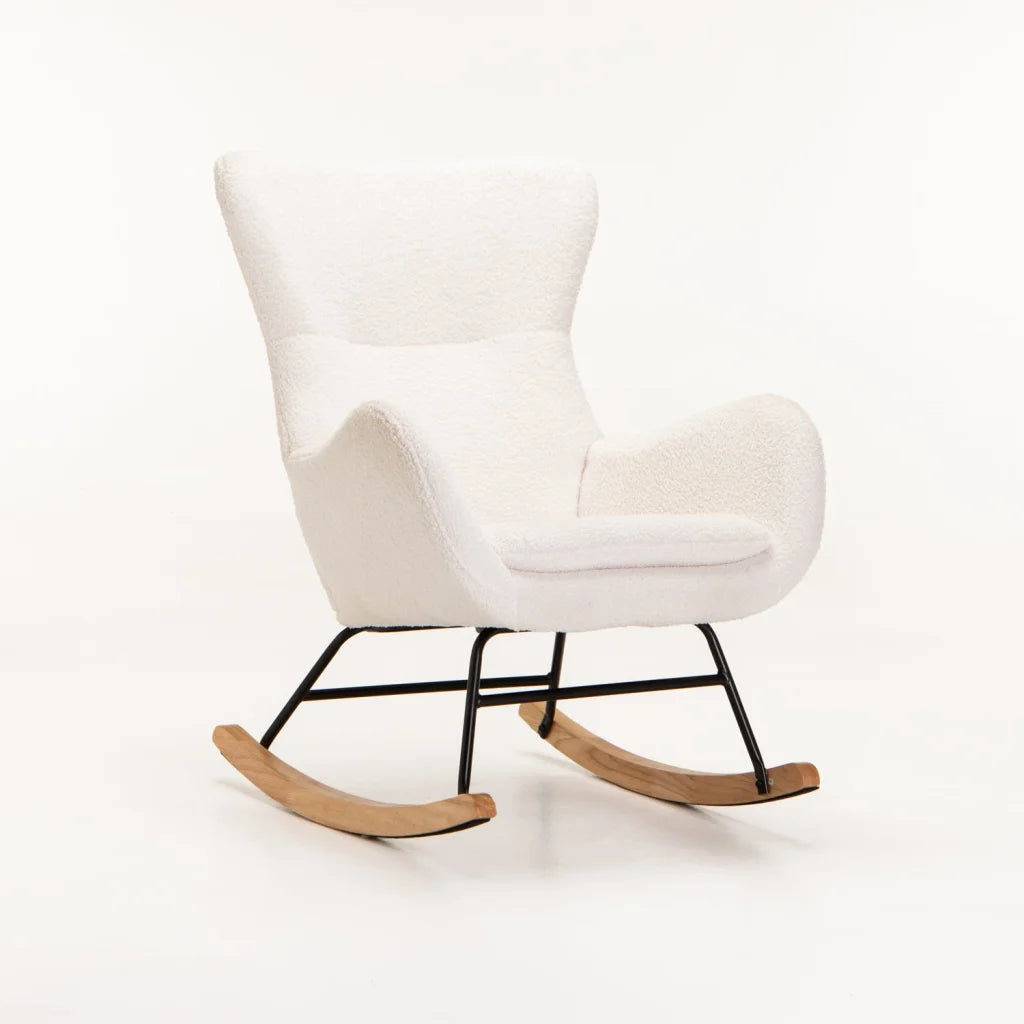 decofurn-furniture-lulu-fleece-rocking-chair-cream-330 Lulu Fleece Rocking Chair - Cream - Image 1