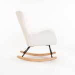 Lulu Fleece Rocking Chair - Cream - Image 4