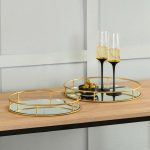 Luxe Round Set Of 2 Mirror Trays - Image 2