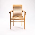 Milan Teak Stacking Armchair - Image 2