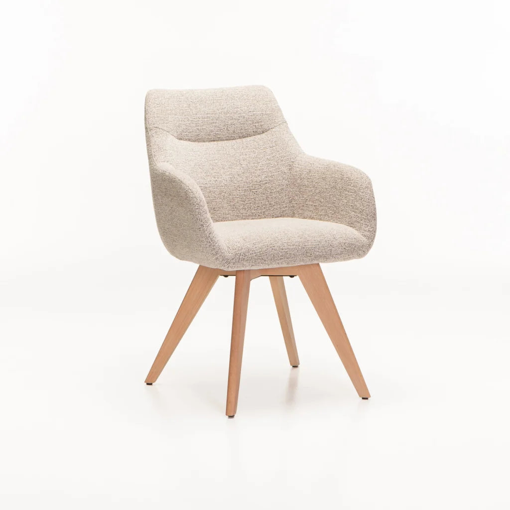 decofurn-furniture-nella-wooden-dining-chair-speckled-stone-821 Nella Wooden Dining Chair - Speckled Stone - Image 1