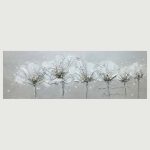Oil Painting Art G3 - Flowers Grey 50X150