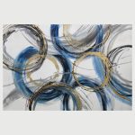 Oil Painting Art Ym Golden Blue Rings 120X80