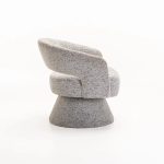 Olga Speckled Fabric Swivel Chair - Light Grey - Image 3