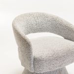 Olga Speckled Fabric Swivel Chair - Light Grey - Image 5