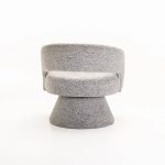 Olga Speckled Fabric Swivel Chair - Light Grey - Image 4