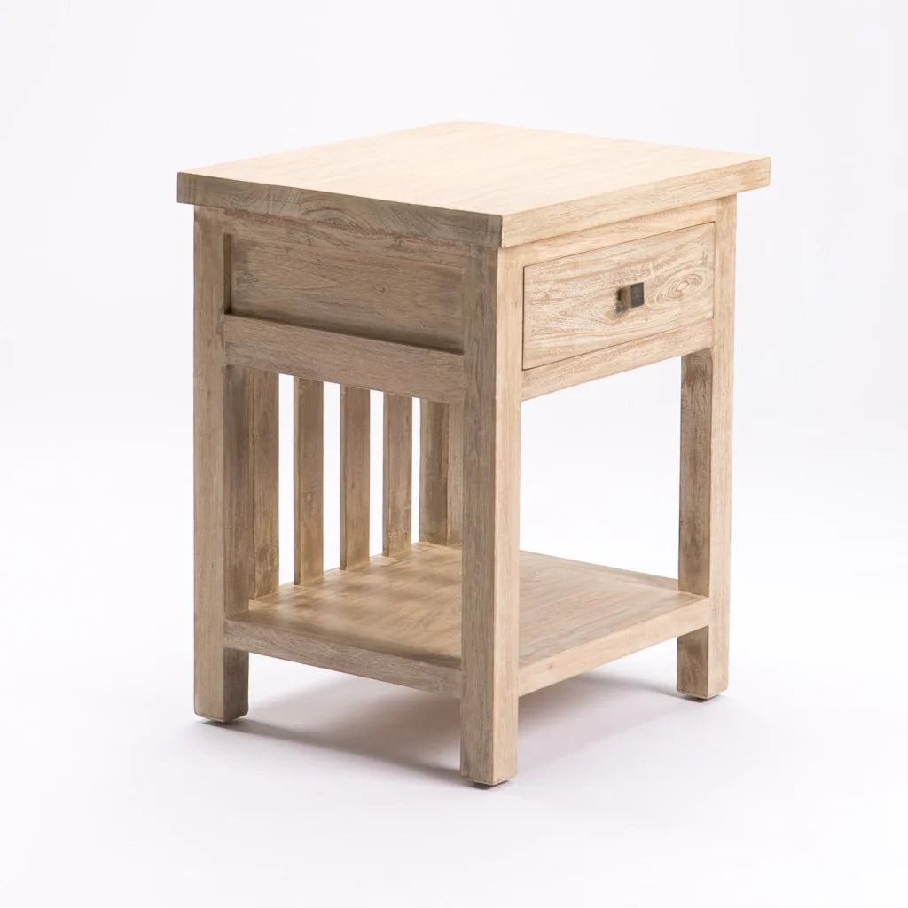decofurn-furniture-sari-whitewash-1-drawer-pedestal-885 Sari Whitewash 1 Drawer Pedestal - Image 1