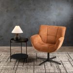 Table Lamp Black Pebble Base White Fabric Shade - Image 2