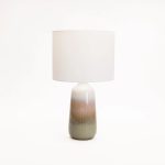 Table Lamp Ceramic Ombre With White Fabric Shade