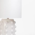 Table Lamp White Dotted Base White Fabric Shade - Image 3