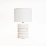Table Lamp White Ripple Base