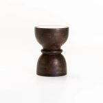 Taj Marble & Solid Wood Side Table