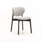 Viola Wooden Dining Chair Textured Grey With Black Leg