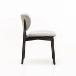 Viola Wooden Dining Chair Textured Grey With Black Leg - Image 3